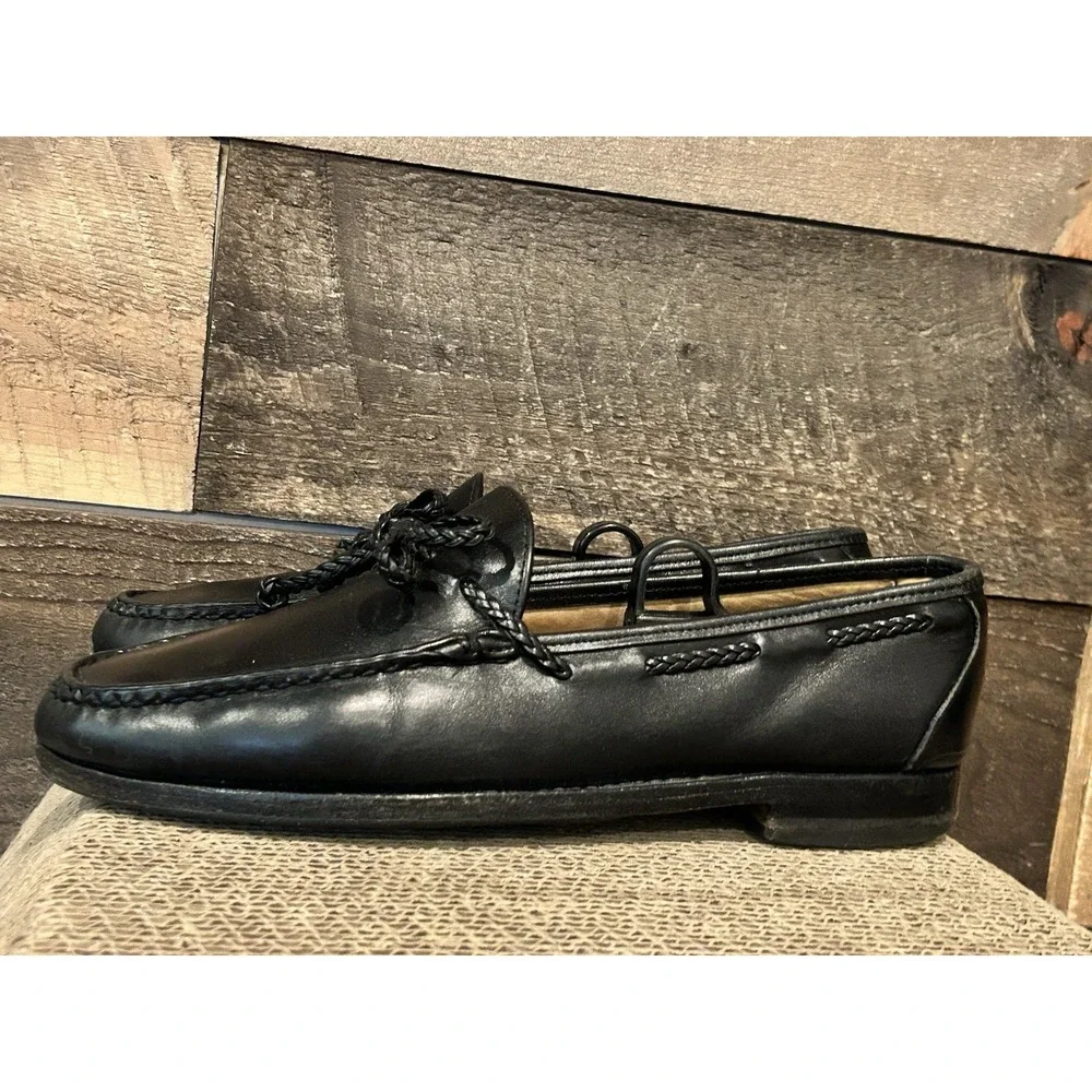 ALLEN EDMONDS‎ COLEBROOK Black LEATHER BOW TIE LOAFERS Made In USA MENS SZ 8.5 D